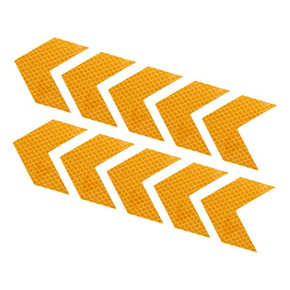 PATIKIL Reflective Stickers, 20 Pack 2.36 x 2.36 Inch Waterproof Adhesive High Visibility Night Caution Warning Arrow Shape Safety Tape Reflector for Trucks Trailers Cars, Yellow - color: Yellow