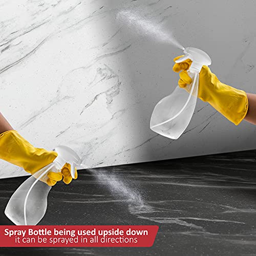 SPRAYZ Large 17oz Spray Bottles For Cleaning Solutions and Gardening, Plant, Water, Durable Trigger Sprayer, Refillable, Spray Bottle for Hair, All Directions, Clear Plastic Bottle 2x 17oz