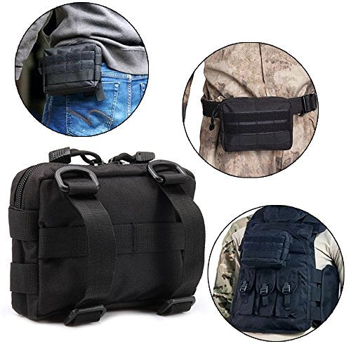 MOLLE Pouches - 2 Pack Tactical Compact Water-Resistant Utility Gadget Gear EDC Pouch - color: Green and Green