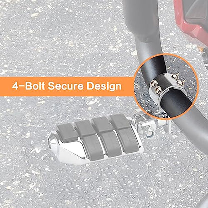 VGMOTO Motorcycle 1.25" Highway Footpegs Adjustable Foot Pegs Footrests with Clamps Mounts kit Compatible with Harley Touring Sportster Softail Road Glide Street Glide with 1 1/4 inch Engine Guard - color: Chrome-Style C