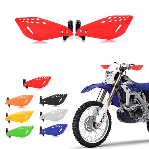 7/8" 22mm Motorcycle Handguards Handlebar Protector Gear for Dirt Bike ATV Yamaha Kawasaki Suzuki Honda(Red) - color: Red