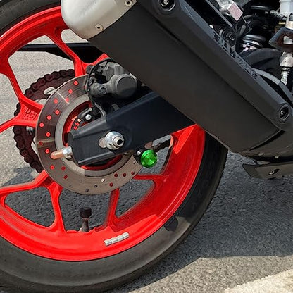 M8 Swing Arm Spools Sliders Compatible with Bandit Z800,ZX-10R/25R,Ninja 400R, RC51, Z650,Z800,Z900,GSX-R 600/750/1000, Universal Motorcycle Swing Arm Stand Swing Arm Bobbins - color: Green, size: M8X35
