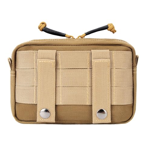 Tactical Belt Pouch EDC Waist Bag MOLLE Admin Pocket Modular Medical Kit Organizer Phone Holster Vest Pack Nylon Utility Zipper Wallet Small Gear Tool Carrier for Men Women Camping Hiking - color: Coyote Brown