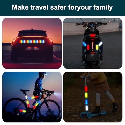 KUWSEIY 40 PCS Reflective Stickers, High Visibility Reflective Tape, Waterproof Safety Reflective Tape for Car Trailer Truck Bike Motorcycle, 1.18 x 3.15 Inch