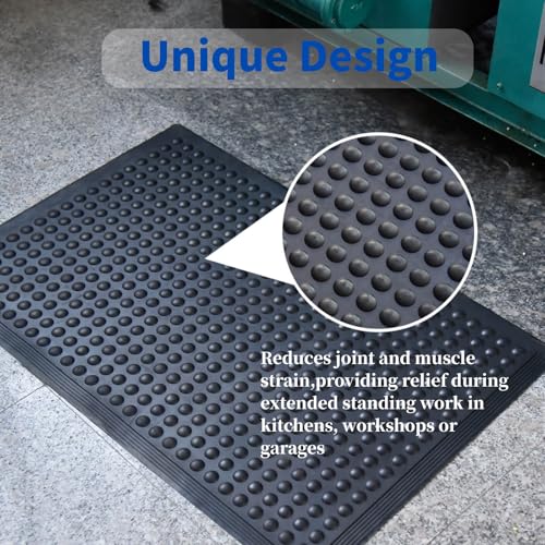 36"×24" Heavy Duty Outdoor Rubber Mat for Floor, Commercial Non Slip Indoor Floor Mat Use for Commercial Kitchen, Ramp, Pool, Restaurant, Garage(4 PCS) - size: 36"×24"-4PCS(ANti Fatigue Mat)