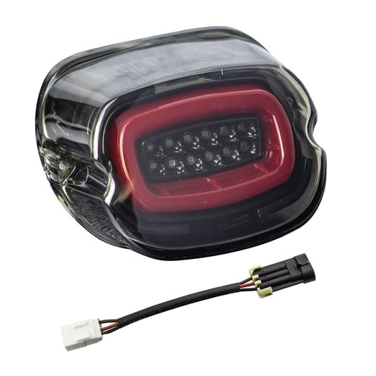 Eagle Lights HALOS Layback LED Tail Light with Integrated Turn Signals Compatible With Harley Davidson Motorcycles fits Low Rider ST and Diablo Models - color: Red Halo
