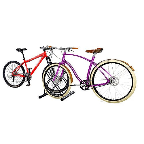 Bike Rack – Dual Bicycle Stand for Mountain, Road, or Kid’s Bikes – Indoor or Outdoor Steel Bicycle Storage – Tire Rack for Truck by RAD Cycle - style: Two Bikes