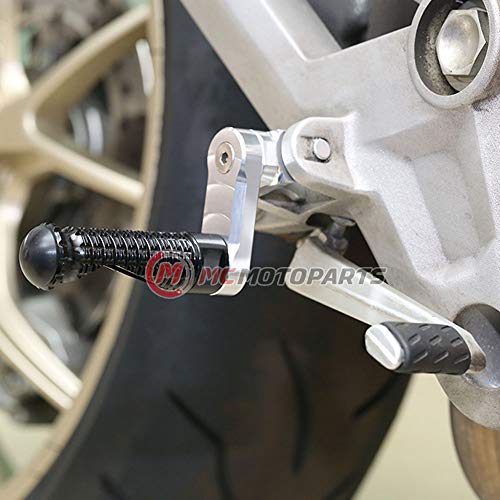 MC MOTOPARTS MPRO Black 40mm Riser CNC Front Foot Pegs Compatible with YZF R1 00-21 YZF R6 03-19 YZF R1M 15-21 R1S - color: Black, size: 40mm Extension