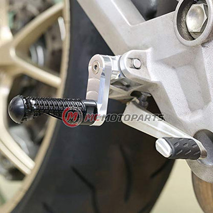 MC MOTOPARTS MPRO Black 40mm Riser CNC Front Foot Pegs Compatible with YZF R1 00-21 YZF R6 03-19 YZF R1M 15-21 R1S - color: Black, size: 40mm Extension