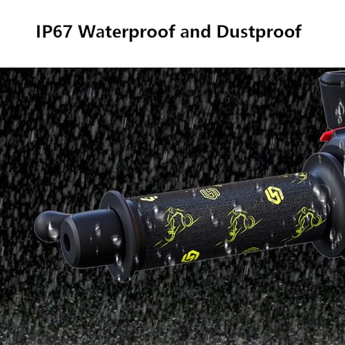 Riloer Motorcycle Heated Grip Cover Pad, 12V Scooter Motorcycle Hand Grip Heater Warmer Hot, 3 Temperature Settings Grips Handlebar Electric Heating Handle Cover (With Offset Printing Pattern) - style: With Offset Printing Pattern