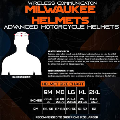 Milwaukee Helmets H7000 Glossy Black 'MayDay' Modular Motorcycle Helmet w/ Intercom - Built-in Speaker and Microphone for Men / Women - X-Large