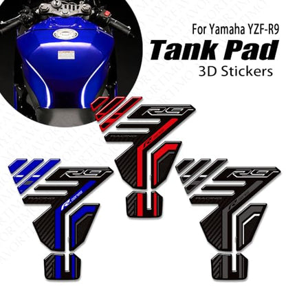 Motorcycle Tank Pad Compatible with Yamaha YZF R9 YZFR9 2025 2026 Motorcycle Fuel Tank Protector Gas Tank Decals YZF R9 Tank Pad Fuel Tank Kit Knee Stickers Decals Protection (A-6) - color: A-6