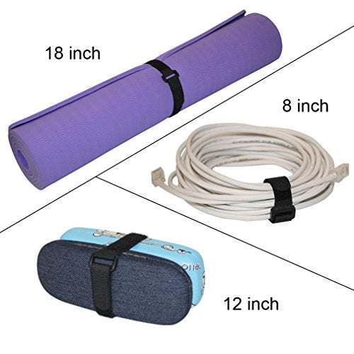 YiwerDer [16 Pack] 1 x 18" Hook and Loop Reusable Fastening Nylon Cable Securing Straps, Durable Functional Ties to Keep Your Places from Tangled Messes of Cords - style: 18" x 1Inch