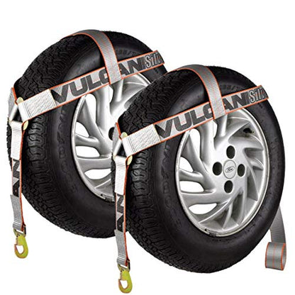 VULCAN Wheel Lift Harnesses with Snap Hooks - Bonnet Style - 2 Pack- Silver Series - 1,600 Pound Safe Working Load - size: Silver Series