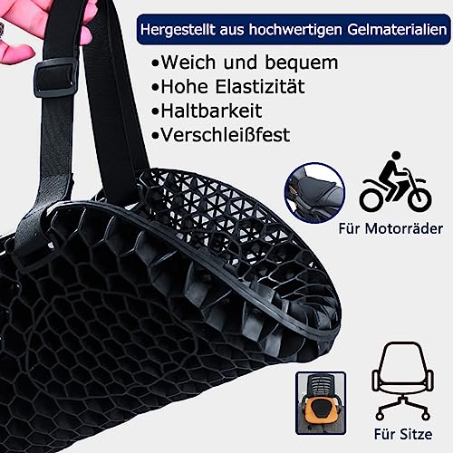 Motorcycle Seat Cushion Detachable Pressure-Relieving Motorcycle Seat Motorcycle Gel Non-Slip Breathable Seat Cushion, Suitable for Long and Short Rides