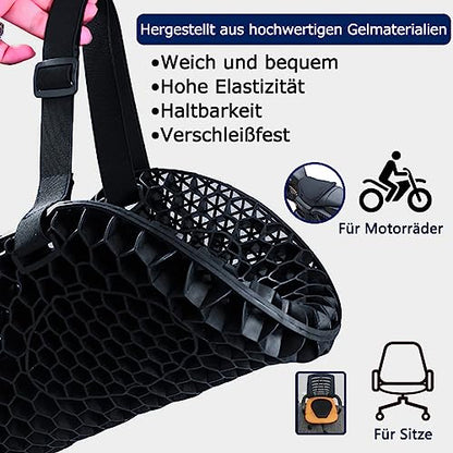Motorcycle Seat Cushion Detachable Pressure-Relieving Motorcycle Seat Motorcycle Gel Non-Slip Breathable Seat Cushion, Suitable for Long and Short Rides