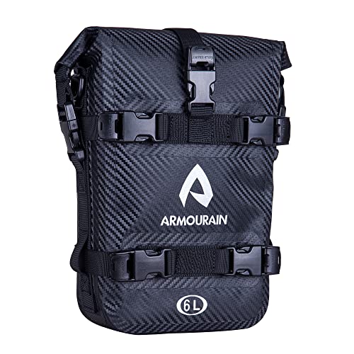 Motorcycle Bumpers Bag Waterproof 6L 8L 15L Motor Crash Bar Bag with Shoulder Strap Motorcycles Side Frame Bag Riding Tools Accessories(6L Imitation Carbon Fiber Black) - color: 6L Imitation Carbon Fiber Black, size: 6L