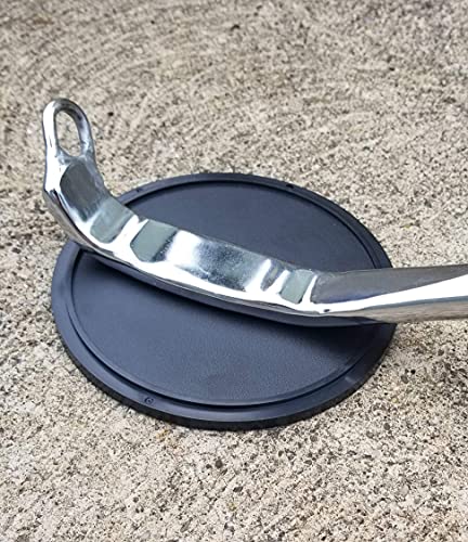 Motorcycle Kickstand Pad. Universal Fit. (Large) (Black) - color: Black