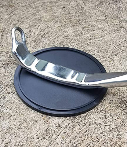 Motorcycle Kickstand Pad. Universal Fit. (Large) (Black) - color: Black