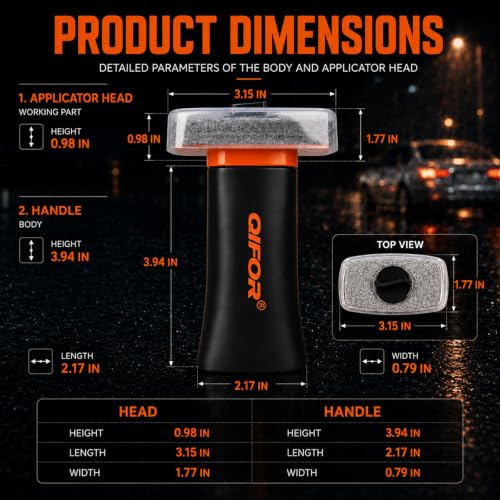 QIFOR Oil Film Remover for Car Windshields and Windows, Automotive Glass Cleaner for Oil Residue & Road Grime, Improves Visibility & Safe Driving (2 PCS)