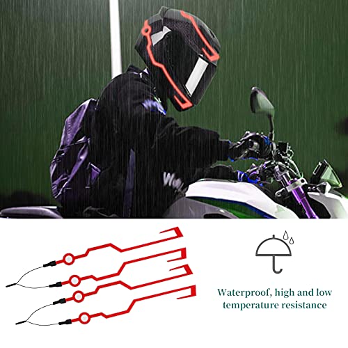 Motorcycle Helmet Light Kit,Waterproof 3 Mode LED Light Night Riding Signal Helmet Light for Motorcycle Bike Helmet,Red - color: Red