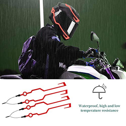 Motorcycle Helmet Light Kit,Waterproof 3 Mode LED Light Night Riding Signal Helmet Light for Motorcycle Bike Helmet,Red - color: Red