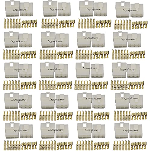Lsgoodcare 20Sets 6.3MM 6 Pin Way Electrical Automotive Wire Connector Kits Male Female Socket Plug Terminal for Motorcycle Car - color: 6PIN, size: 6.3MM