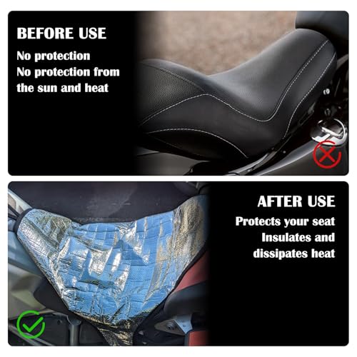 Motorcycle Seat Covers with Adjustable Cord,Portable Motorcycle Seat Cushion Cover for Cooling and Sun Protection,All-Season Motorcycles Cooling Seats Cover with Drawstring Bag