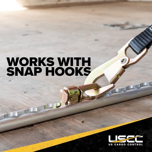 US Cargo Control L Track Double Stud Fitting (4,000 Pack) 5,000 LBS Break Strength, Use with L Track Rails in Truck Bed or Trailer to tie down ATV, Motorcycle, Automatic Locking with Spring Release - size: 4,000 units