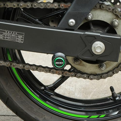 8mm CNC Aluminum Motorcycle Swingarm Spools Sliders Rear Stand Frame Sliders Compatible With Ninja 500 ABS/ABS SE/ABS KRT Edition 2026 2025 2024 Ninja500 Ninja 500 Accessories (Green) - color: green