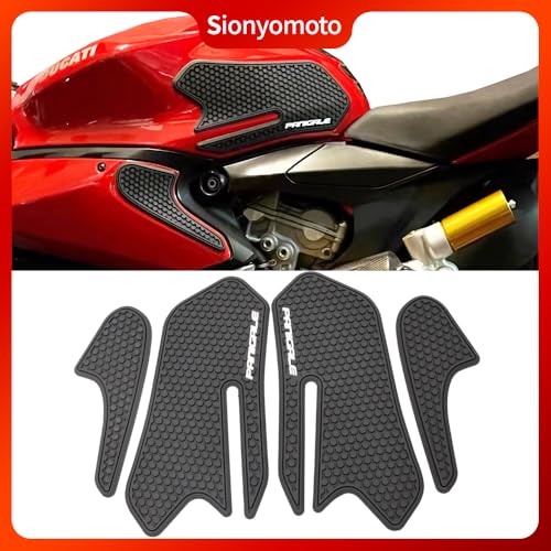 Fuel Gas Tank Pad Protector Stickers Decal Set Compatible with V2/899/959/1199/1299 2013 2014 2015 2016 2017 2018 2019- Anti-Slip Protective Kit, Black | 4-Piece