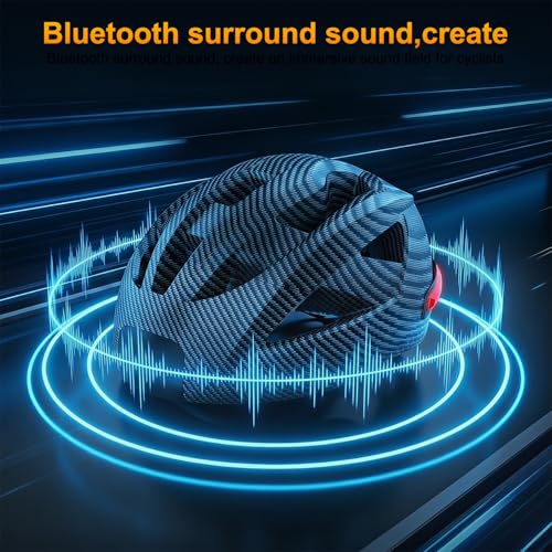Smart E-Bike Helmet with Bluetooth 5.4 Stereo Sound & Turn Signal Lights - IP65 Waterproof, FM Radio, Remote, 20H Playtime, LED Tail Light for E-Bike/Scooter/Mountain Bike - Adult Men Women