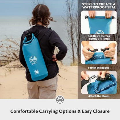 STOVER 5/10/25/30/40/55L Waterproof Dry Bag- Roll-Top Backpack w/Phone Case- Kayaking, Hiking, Camping, Boating- Men/Women - color: 10l Blue, size: 10L