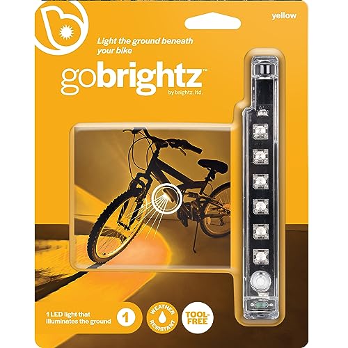 Brightz GoBrightz LED Bike Frame Light - LED Bike Frame Light for Night Riding - 4 Modes for Flashing or Constant Glow - Fun Safety Bike Accessories for Kids, Boys, Girls, Teens & Adults - color: Yellow
