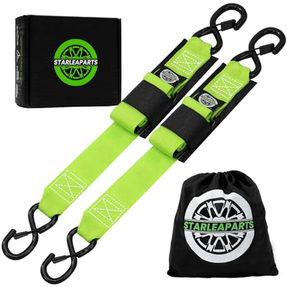 StarLeaparts Transom Tie Down Kits (2PK) -2" x 48" Boat Transom Straps - 1,200lb Break Strength Boat Straps for Trailer, Boat or Kayak Secure(Green) - color: Green