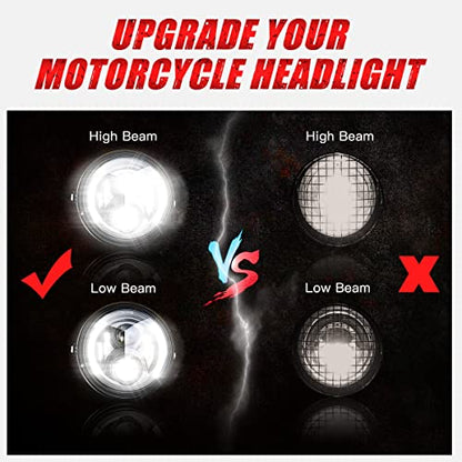 7 inch LED Round Motorcycle Headlight DOT Approved with Housing Bucket Turning Signals DRL Mount Bracket Projector Hi/Low Beam 7" Headlight for H-arley Davidson dyna Honda Suzuki Yamaha - size: 7in Motorcycle Headlight with L/R Turn Signals