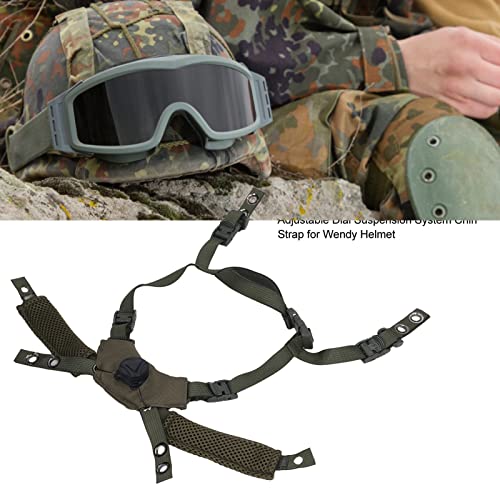 Helmet Chin Strap for Fast MICH Wendy Helmet, 4 Points Tactical Helmet Accessories Retention System Chin Strap, Helmet General Suspension Lanyard with 4 Sets of Fastening Screws - color: OD Green