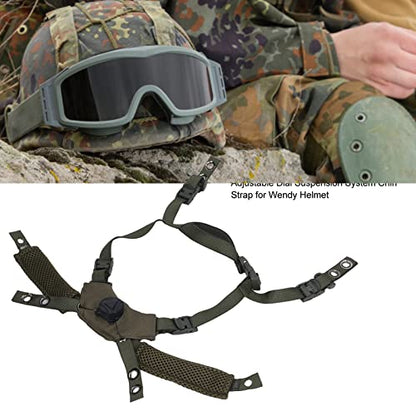 Helmet Chin Strap for Fast MICH Wendy Helmet, 4 Points Tactical Helmet Accessories Retention System Chin Strap, Helmet General Suspension Lanyard with 4 Sets of Fastening Screws - color: OD Green