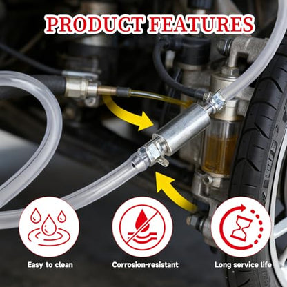 4 Set Brake Bleeder Hose Kit with One Way Check Valve, Universal Brake Bleeding Tool for Motorcycle Car Truck SUV, Includes Rubber Hoses Clamps Dust Caps for Brake Fluid Bleeder System - size: 4 Sets