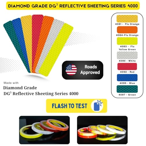 Reflective Reflective Tape Reflective Film Safety Warning Tape Waterproof Reflective Film Cars Motorcycles Helmet Bicycle Made with Diamond Grade (4090 Silver 5mm X 5meter) - color: 4090 Silver 5mm X 5meter