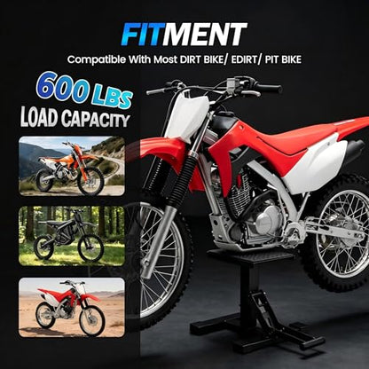 Dirt Bike Stand,600Lbs Capacity No Hydraulic Lift Jack Adjustable Hoist Table Heavy Duty Anti-Slip Lifting Stand for Dirt Pit Bike Motocross Enduro Motorcycle Repair&Maintenance-Black - color: Black