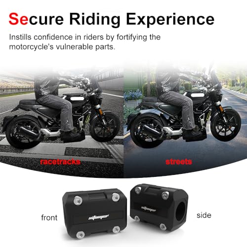 Xitomer 2 Pair 22mm/25mm/28mm Motorcycle Engine Guard Bumper Crash Bar Protectors, Motorcycle Crash Bar Protectors Frame Sliders (Black)