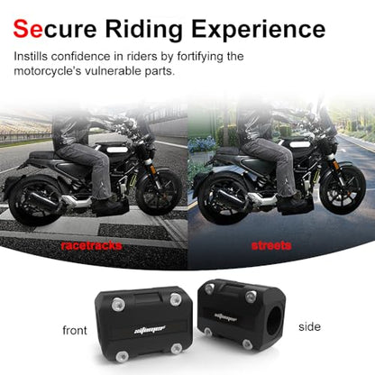 Xitomer 2 Pair 22mm/25mm/28mm Motorcycle Engine Guard Bumper Crash Bar Protectors, Motorcycle Crash Bar Protectors Frame Sliders (Black)