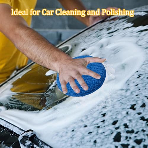 6Pcs 5inch Microfiber Wax Applicator Pads, Car Waxing and Polishing Pads, Ultra-Soft Foam Detailing Sponges for Car Cleaning, Scratch-Free Buffing and Interior Care - size: 6Pcs