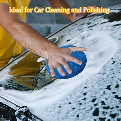6Pcs 5inch Microfiber Wax Applicator Pads, Car Waxing and Polishing Pads, Ultra-Soft Foam Detailing Sponges for Car Cleaning, Scratch-Free Buffing and Interior Care - size: 6Pcs