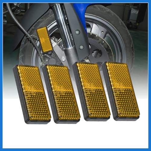 4pcs 56mm M5x0.8 Orange Plastic Universal Screw Mount Reflective Warning Reflector for Motorcycle Bike Auto Accessories