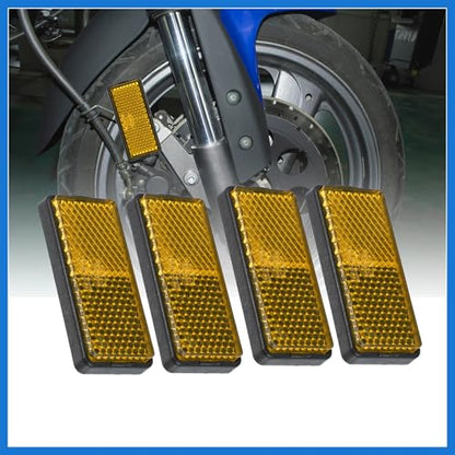 4pcs 56mm M5x0.8 Orange Plastic Universal Screw Mount Reflective Warning Reflector for Motorcycle Bike Auto Accessories