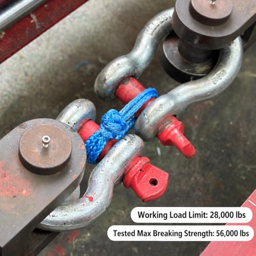 Ucreative 2Pcs Synthetic Soft Shackle 1/2 Inch x 22 Inch (56,000lbs Breaking Strength) with Extra Sleeves (Blue) - color: Blue