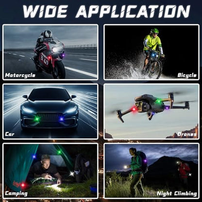 2PCS Wireless LED Strobe Lights with Remote Control, Waterproof USB Charing 8 Colors Mini LED Lights, High Brightness Anti-Collision Warning LED Lights for Car, Drone, Truck,automotive & Bike,Magnetic - color: Magnetic - 2PCS