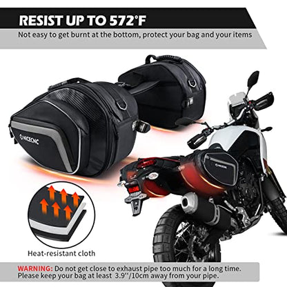 NICECNC Motorcycle Saddlebags, 50L Saddle Bags Motorcycles Throw Over Side Bags Compatible with Harley Honda Suzuki Yamaha Adventure Street Glide Dual Sport, silver - color: Silver